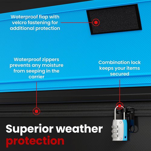 21 Cubic Feet Luggage Carrier for Car Rooftop - Cargo Carrier Bag - Waterproof Top with Anti-Slip Mat, Reinforced Straps, Hooks, Lock - Car Roof Rack Heavy Duty