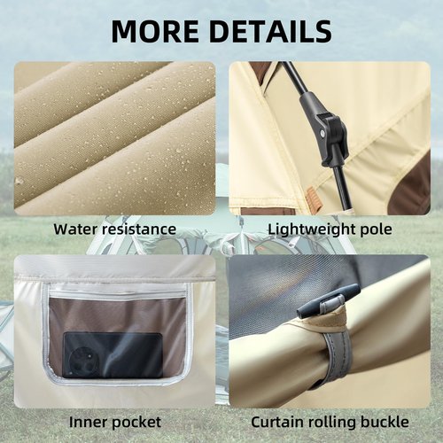 Qunature Tents for Camping 2 Person Waterproof Pop Up Camping Tent with Screen Porch 4 Ventilation Mesh Windows & 2 Doors Portable for Camping, Hiking, Beach, Backpacking, and Outdoors
