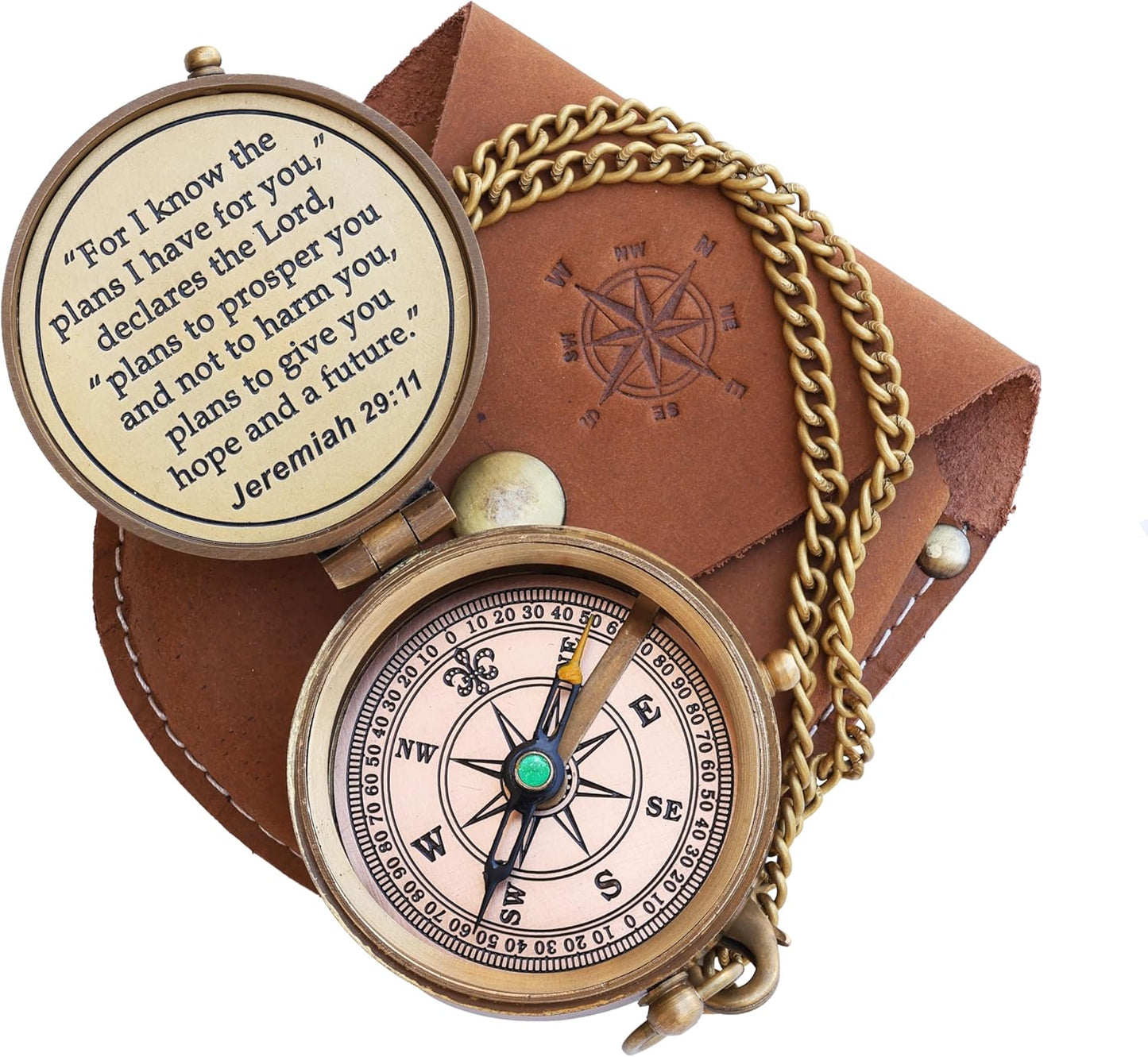 Religious Gifts for Men, LDS Missionary, Easter for Teen Boys, Compass, Catholic, Christian, Jeremiah 29:11, Personalized, Sentimental, Inspirational