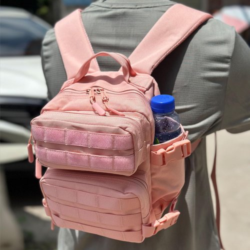 ONE WVW PIN Mini Tactical Backpack for Men and Women, 9L Small Molle Backpack for Woman Military Backpacks for Gym, Hiking, Daily, Travel, Camping (Black)