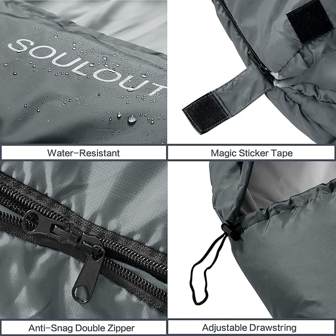 Sleeping Bag,3-4 Seasons Warm Cold Weather Lightweight, Portable, Waterproof Sleeping Bag with Compression Sack for Adults & Kids - Indoor & Outdoor: Camping, Backpacking, Hiking