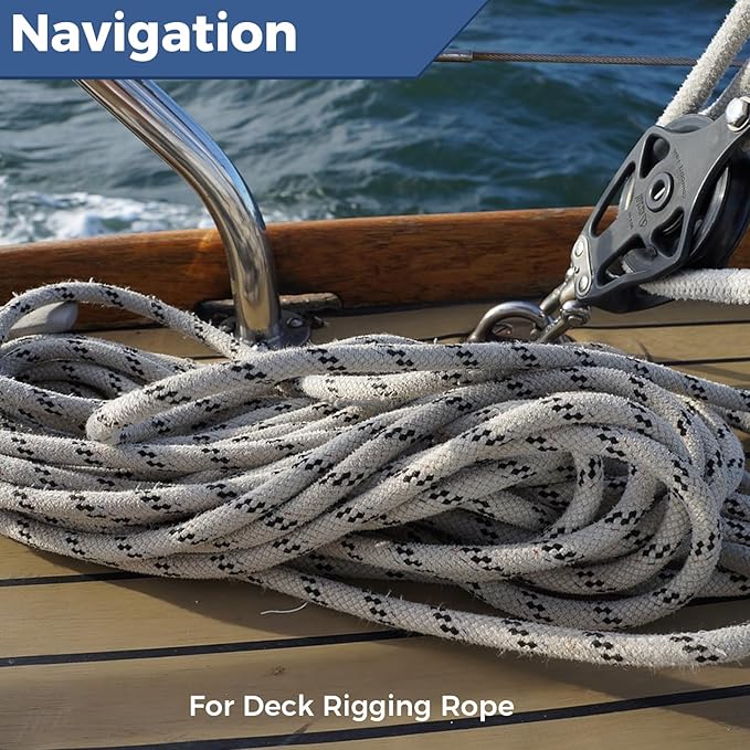 1/2 Inch Double Braided Polyester Arborist Rope, 1/2in 100ft Heavy Duty Nylon Rope for Anchor, Tree Work, Cargo, Pulling, Sailing