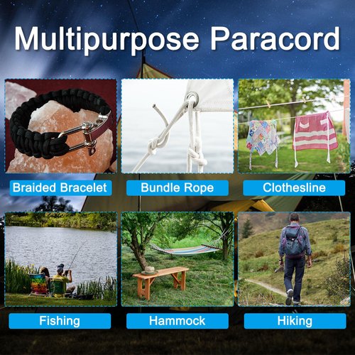 PATIKIL 65 Feet Reflective Guyline Camping Paracord 2mm,3 Pack Tent Cord Guyline Rope Nylon Paracord Rope for Camping Tent Tarp Hiking, Blue (20M)