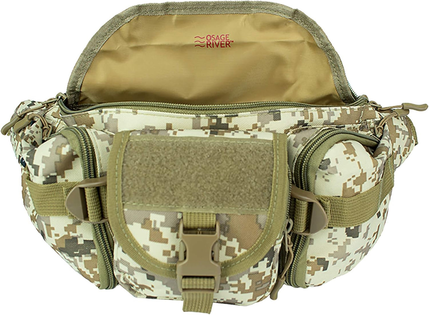 OSAGE RIVER Tactical Fanny Pack with 5 Compartments, 900D Waist Pack for Hiking, Fishing, Hunting, or Gym, Everyday Crossbody Belt Bag