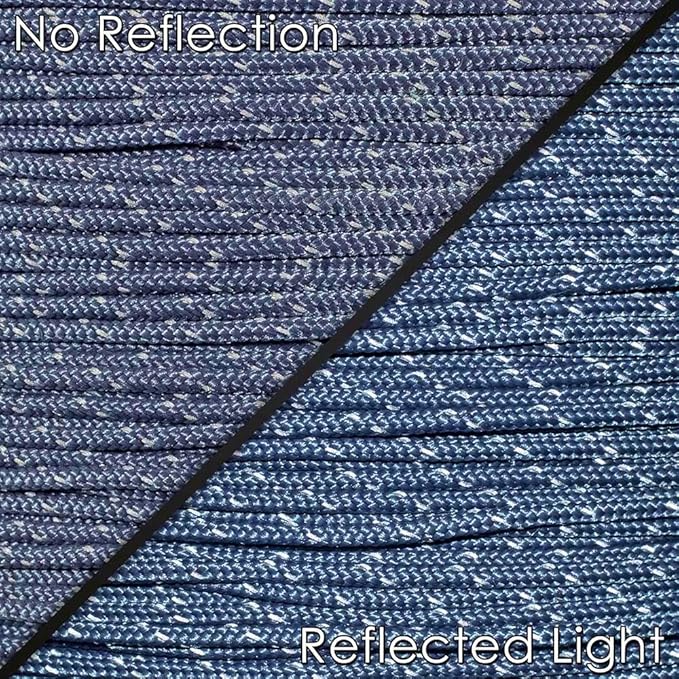 West Coast Paracord – 95 Tensile Strength - 1 Strand Reflective Paracord (100 Feet, Navy Blue)