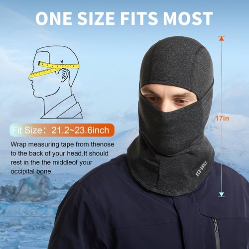 Eco-daily Balaclava Ski Mask Face Mask for Men Balaclava Fleece Face Cover Thermal Winter Balaclava for Cycling Hunting Grey