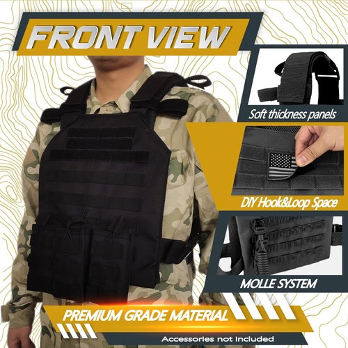 Tactical Weight Vest for Men and Women, Weighted Running Vest Weighted Vest Strength Training Weight Vest Adjustable Weights for Walking Outdoor Sports and Fitness Workouts(Black)