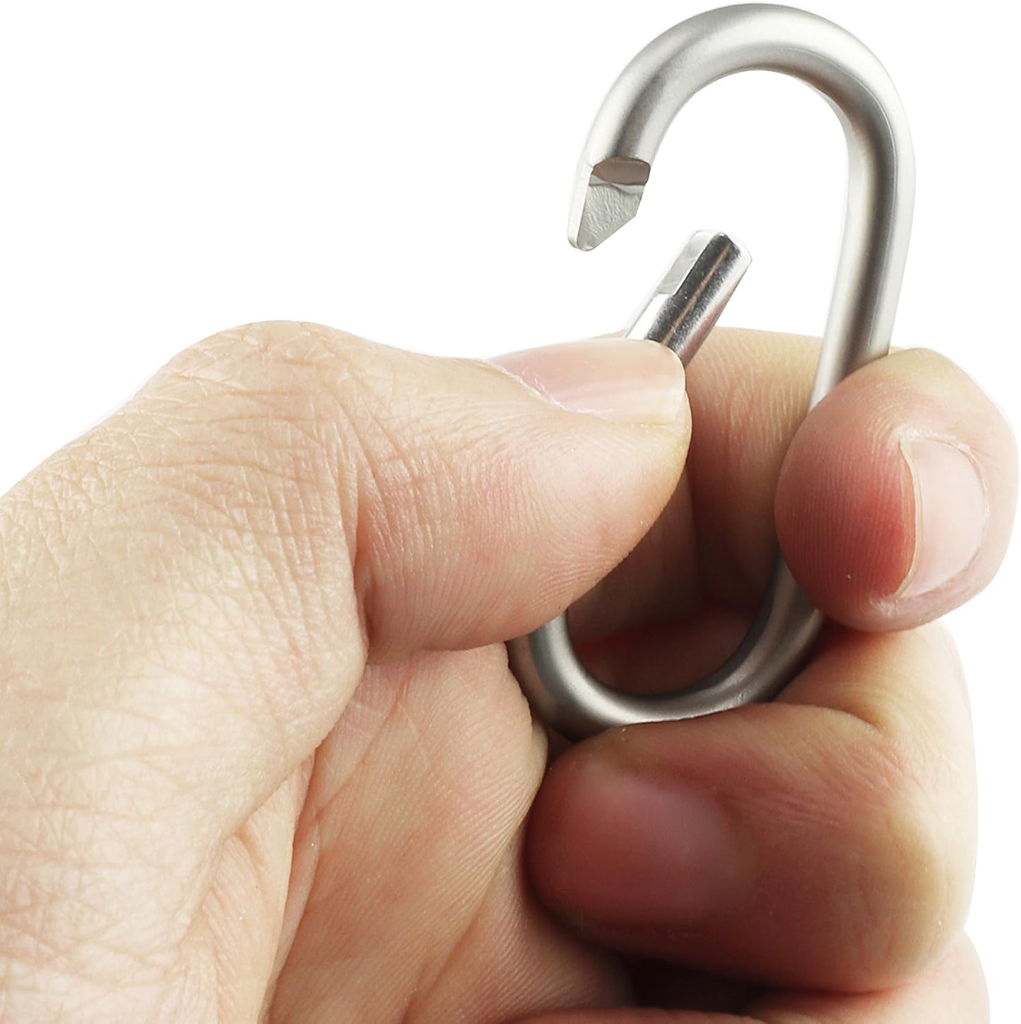 SWATOM Aluminum Oval Carabiners Clip Spring Snap Hook Keyring for Keychains Grey (6Pcs)