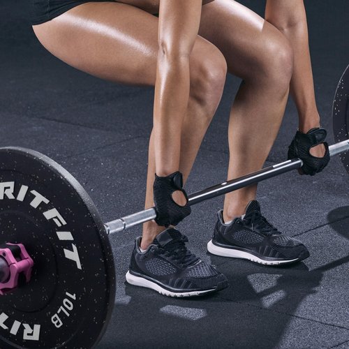 RitFit Bumper Plates, Colored Fleck-Rubber Weight Plates with Steel Insert, 2-inch Olympic Weight Plates for Weight Lifting and Strength Training,10LB Pair