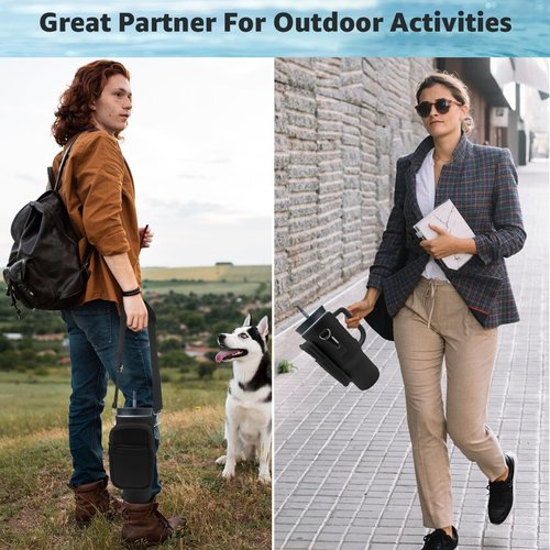 for Owala Stainless Steel Insulated Tumbler 40 oz, for Stanley 40 oz Tumbler, for Simple Modern 40 oz Tumbler,Water Bottle Cup Holder Cover Carrier Sling Bag with Strap, Pouch Pocket for Phone