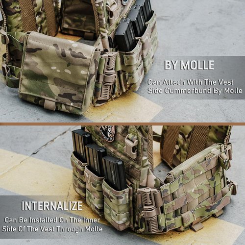 Tactical Molle Side Pouch with 6x6 Soft Plate, Ultralight Molle Pouch Sundry Bag Airsoft Vest Carrier Accessories. (MC)