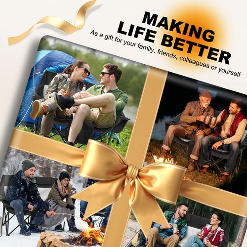 Sobalai Heated Double Camping Chair with 2 20000mAh Battery Pack, 2 Control Switches 2-Person Loveseat, 550 lbs for Outdoor Sports, Picnics, Rugby Match, Lawn. Make Your Autumn and Winter Warmer