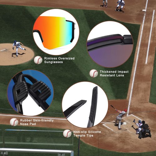 MALIDAK Sports Polarized Sunglasses for Mens Women Youth Baseball Sun glasses UV Protection Men Cycling Glasses Ideal for Fishing,Running,Surfing,Climbing