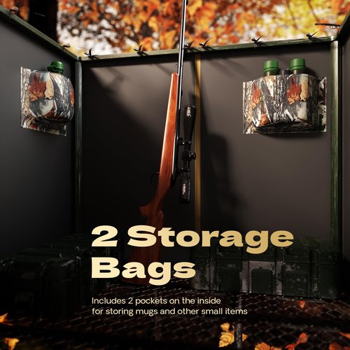 Lenotos Hunting Tree Stand Blinds Kit, Treestands Camo Blind Cover Universal, Camouflage Ground Blind Ladder Stand Blind Accessories with Zipper Storage Pocket for Deer Turkey Hunting