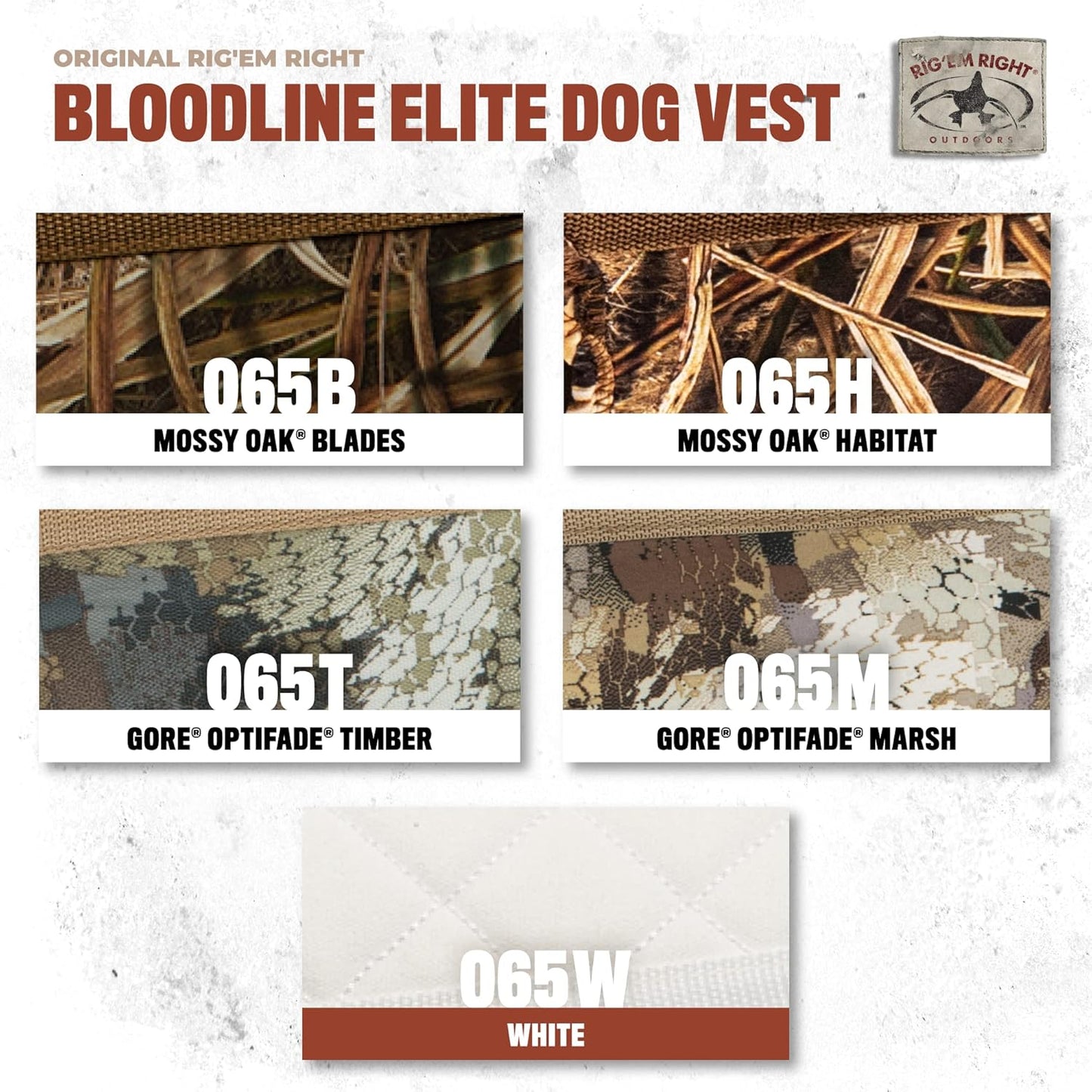 Rig'Em Right Waterfowl Bloodline Elite Dog Vest for Duck Hunting with Ultra Comfortable 3mm Neoprene 3-Layer Construction, Flotation Foam, Heavy-Duty Canvas, and More (Optifade Marsh, L)