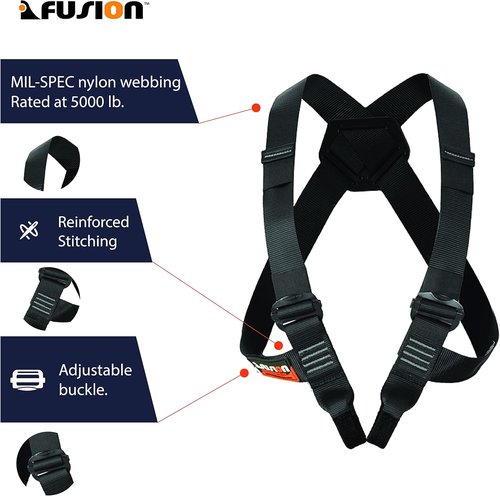 Fusion Climb Chest Harness Stika - (5,000 LBS Rated) Heavy Duty Chest Harness for Hiking, Tree Climbing, Ziplining, Rock Climbing, Rappelling