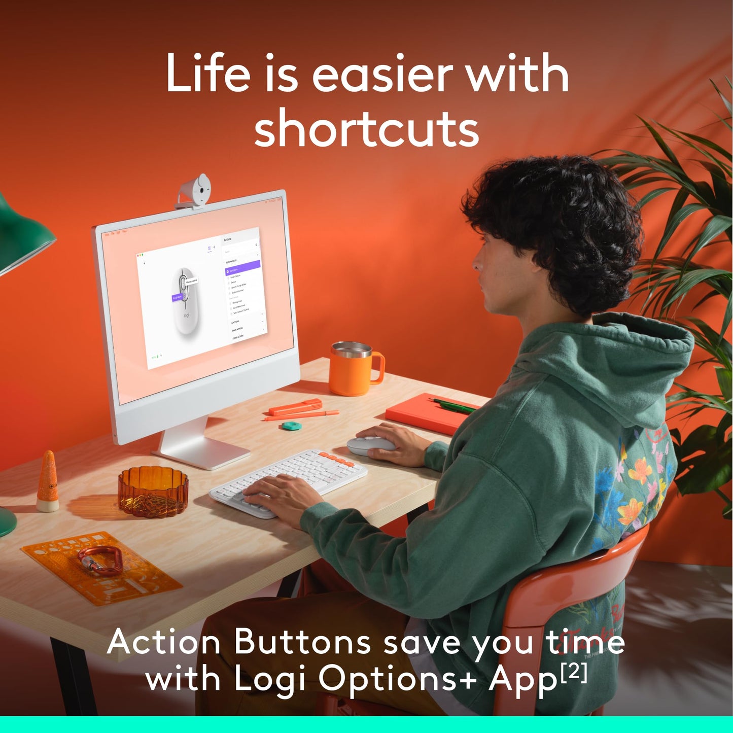 Logitech POP Mouse, Wireless Mouse with Customizable Emojis, SilentTouch Technology, Precision/Speed Scroll, Compact Design, Bluetooth, Multi-Device, OS Compatible - Heartbreaker Rose