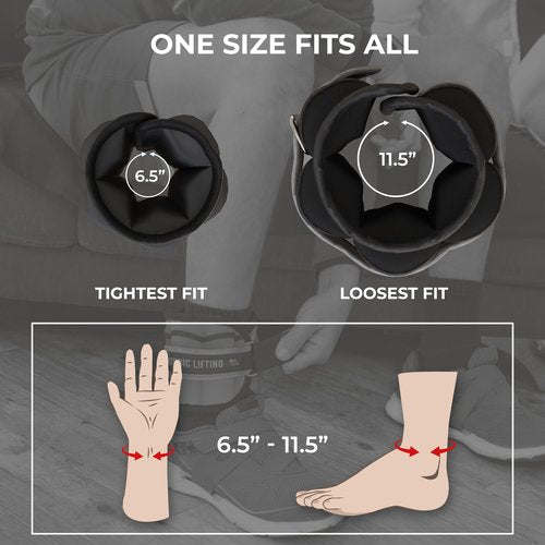 Adjustable Ankle Weights for Women and Men - 1 Pair 2 4 6 8 10 Lbs - Strap to Wrist, Hand or Leg for Gym & Yoga - Workout Equipment to Boost Weight Loss by Nordic Lifting