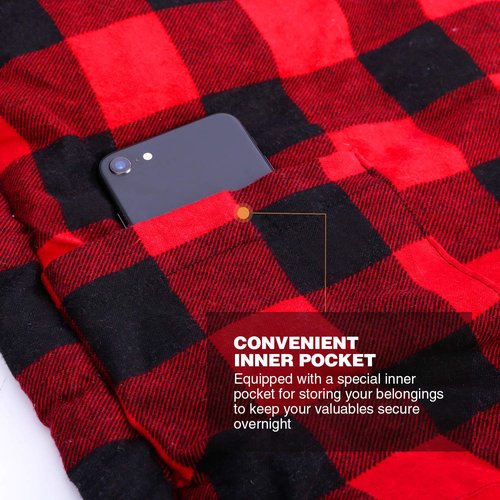 REDCAMP Outdoors Cotton Flannel Sleeping Bag for Camping Hiking Climbing Backpacking, Envelope Sleeping Bag with Compression Sack, Red Plaid 3lbs(79"x33"), Navy Blue 2lbs (75"x33")