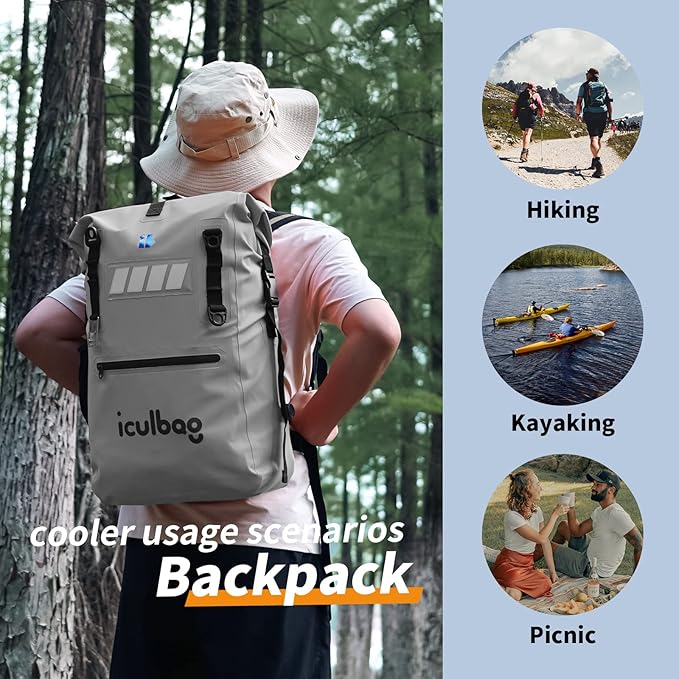 Cooler Bags Insulated Leak Proof Soft Ice 42Cans Large Cooler Backpack Insulated Waterproof Leak Proof Travel Hiking Beach Camping Picnic Lunch Bags for Men Women for 12Hour Cooling