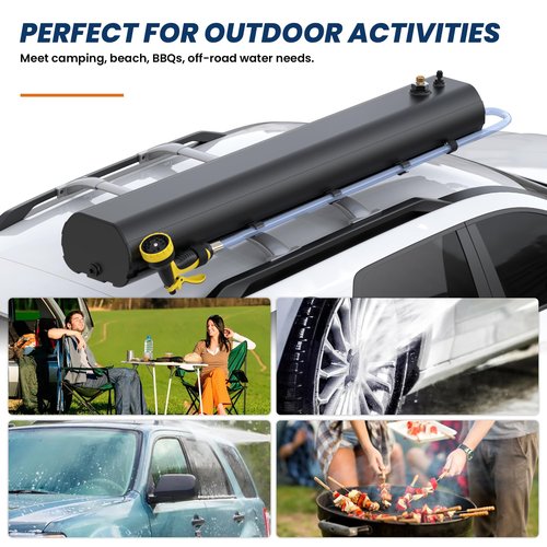 KUIPERAUTO Pressurized Water Tank Camping Road Shower 8 Gallon Compatible for Off-Road Vehicles Pick-ups Trucks SUV Water Storage and Outdoors Activities