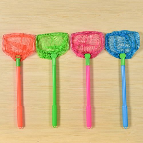 Coopay 8 Pieces Butterflies Fishing Net Catching Bug Floating Bait Beach Nets for Outdoor Playing (Rose Red, Orange, Blue, Green)