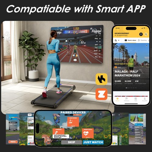 UPREIGN 3 in 1 Treadmill, Portable Under Desk Walking Treadmill with Incline for Home/Office, Remote Control, LED Display