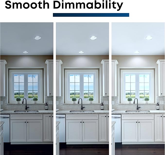 Feit Electric 5 Inch or 6 Inch LED Recessed Lighting Retrofit Downlights, 120 Watt Equivalent High Output, 2000 Lumen 5000K Daylight, Dimmable, 6 Pack LEDR56XHO/950CA/6