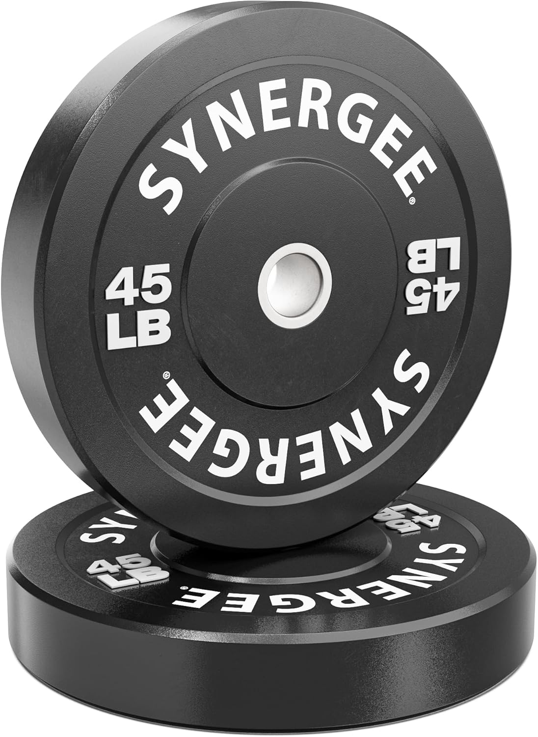 Synergee Bumper Plates – Durable Olympic Weight Plates, Low-Bounce Rubber for Strength Training, Powerlifting, and Functional Workouts.