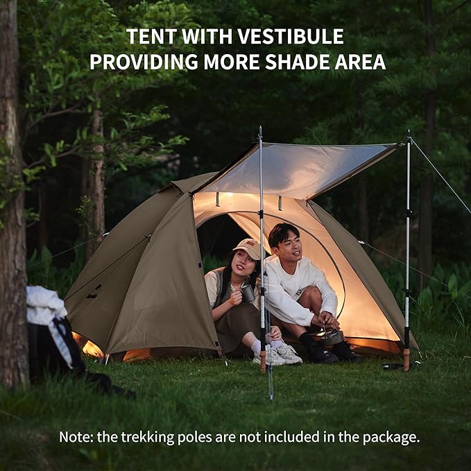 Naturehike Cloud River 2 Person 3 Person Backpacking Tent, Waterproof 2 Person 3 Person Tents for Camping, Double Layer Camping Tent