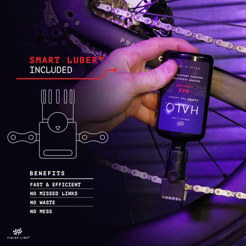 Halo Wax Bike Chain Lubricant | Premium Bicycle Care for Extended Drivetrain Performance Efficiency | Bottle with Smart Luber, 4 fl oz / 120 ml