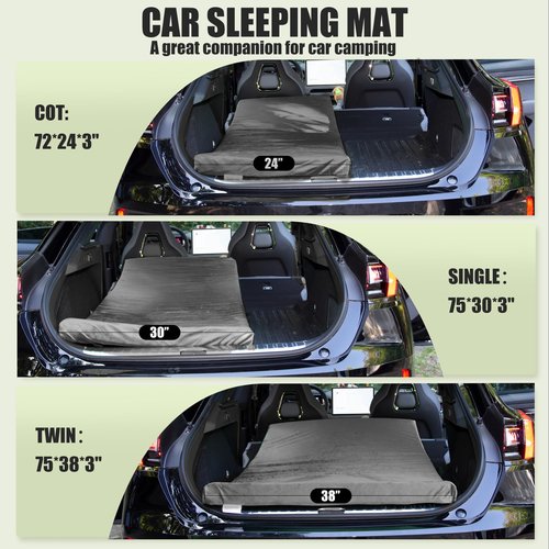 Aodisman 3 Inch Thick Memory Foam Sleeping Pad Camping Mattress,Portable Roll up Mattress-Car/Tent/Cot/Floor,Comfortable Sleeping Mats for Guests Adult Sleepover