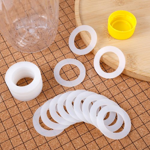 6pcs Gasket Replacements for Sodastream Bottle, White Silicone Bottle O Ring Compatible with Sodastream Water Bottle Sealing Gasket Replacement for PET Bottle & Plastic Bottle