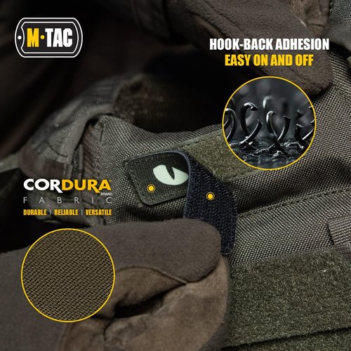 M-Tac Cat Eyes - Glow in The Dark - Morale Patches Tactical Patch Military Combat Hook Fasteners (Black - GITD)