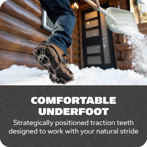 Yaktrax Adventure Grip Crampons- Durable Winter Traction Device with Stainless Steel Spikes for Ice and Snow, Flexible Rubber Upper, Fits Various Footwear, Ideal for Hiking and Mountaineering