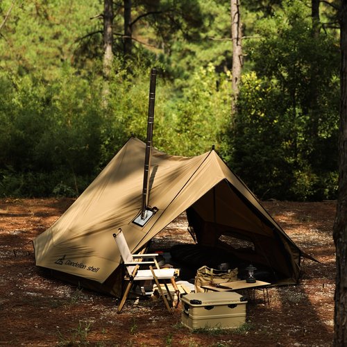 Dandelion Shell Hot Tent Cabin Plus X3 with Stove Jack – 4 Season Lightweight Shelter for 2–3 People, Waterproof & Windproof, Ideal for Camping, Backpacking, Hiking, Hunting & Fishing
