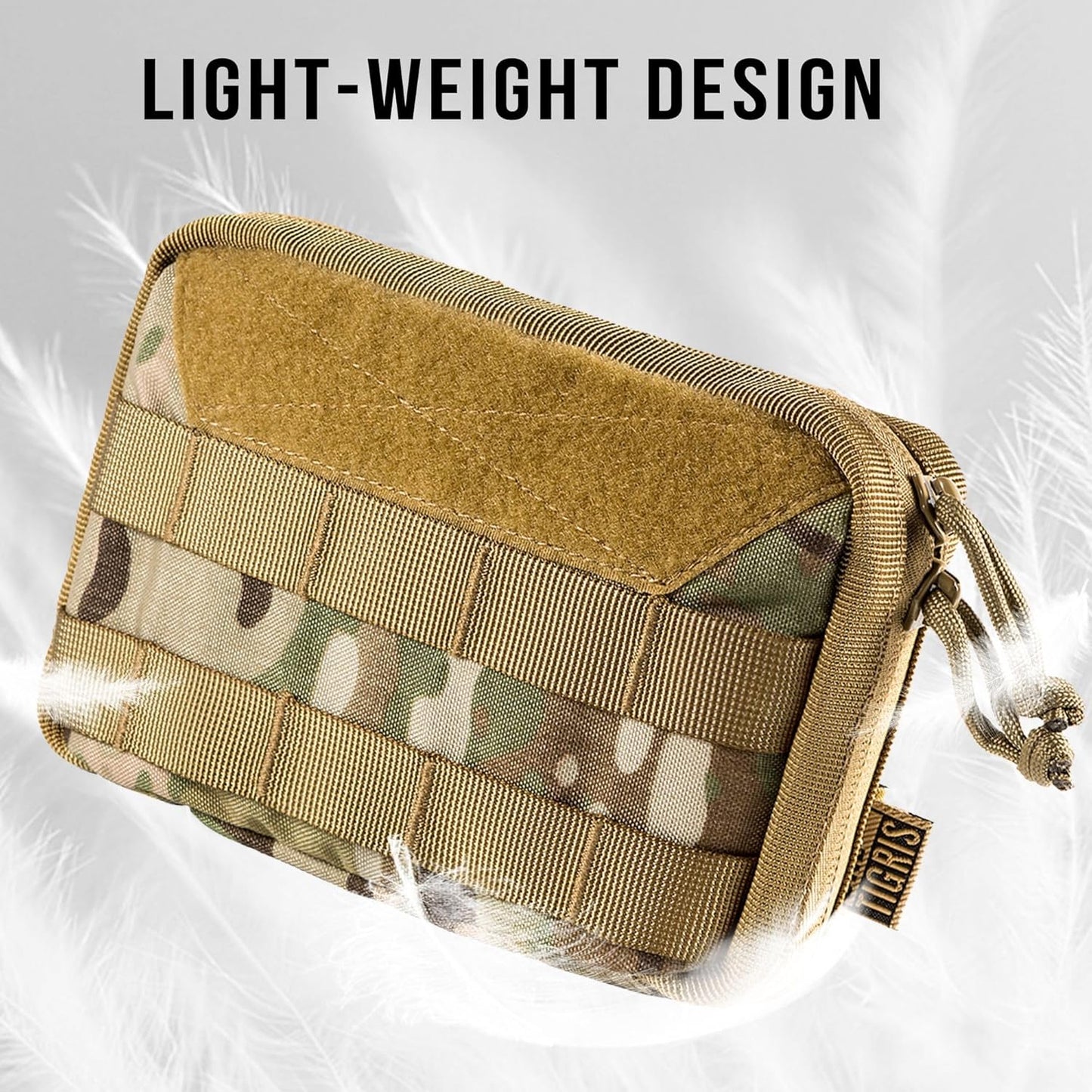 OneTigris Tactical Molle Pouches,Large Admin Pouch Utility Tool Pouch, Multi-Purpose Molle Accessories Waist Belt Pouch Bag 8" x 5" x 2.5"