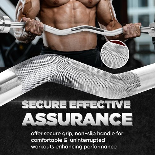 Yes4All Metal Olympic Barbell Curl Bar 200 lbs - Elevate Your Strength Training