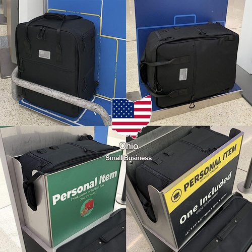 Travel Backpack, Under the Seat Airline Personal Item Compliant for Spirit, Frontier, Allegiant, American, EsyJet and Many More. 18x14x8 inch. (45x36x20 cm) (BLACK, Underseater)
