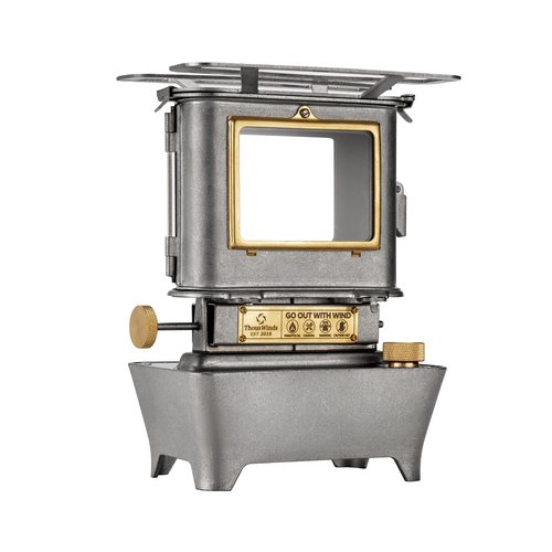 Thous Winds Camping Oil Lantern, Portable Stove for Outdoor Lighting Cooking Warming, Stainless Steel Oven, Retro Silver
