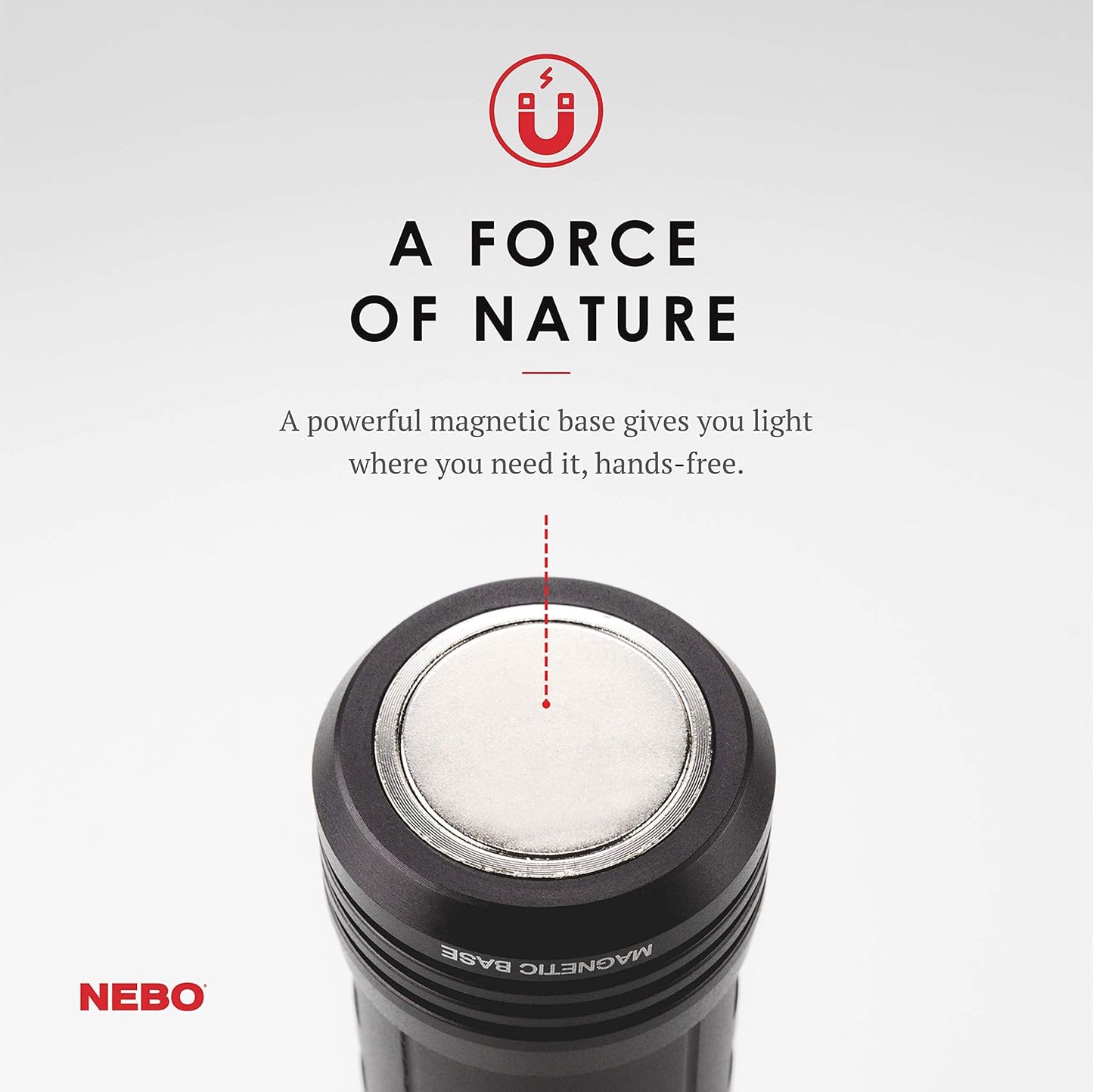 Nebo Slyde Rechargeable Flashlight with Work Light | Rechargeable Flashlight with 4 Light Modes and a Magnetic Base