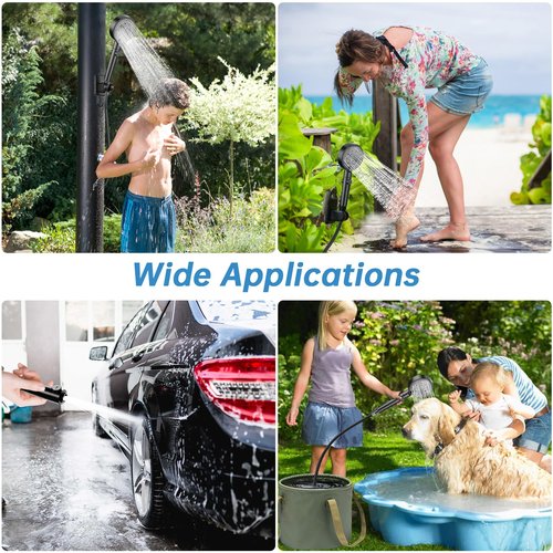AlpsWolf Portable Shower for Camping, 6000mAh Rechargeable Camping Shower with Digital Display, Outdoor Shower Sustainable for Camping, Beach, Hiking, Travelling, Pet Cleaning