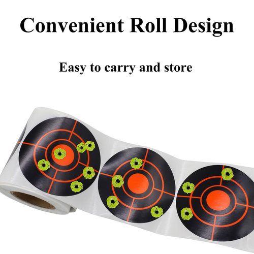 Splatter Target Stickers, 3" Reactive Paper Targets, 250PCS Adhesive Shooting Targets with Fluorescent Yellow Impact for BB Gun, Pellet Gun, Airsoft, Rifle Shooting Practice