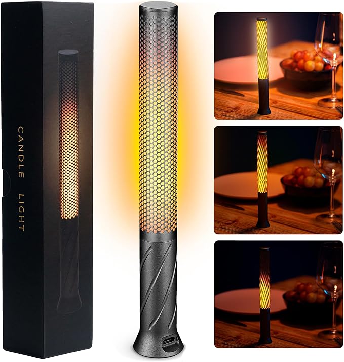 LED Candle Light, Cordless Table Lamps, Bedside Lamps w/2 Modes, Rechargeable Candlestick, Modern Table Lamp w/2600 mAh Battery, Small Table lamp, nightstand lamp, Bedroom lamp