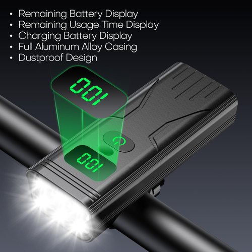 Bike Lights Set, Ultra-Long Battery Life 9000 Lumen Bike Light for Night Riding, Bike Headlight and Rear, IPX6 Waterproof, All-Aluminum Construction – Ideal for Mountain, Road, and City Cycling