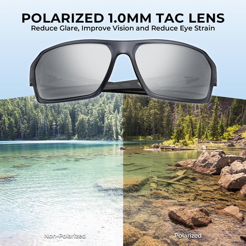 KastKing Chippewa Polarized Sunglasses – UV400 Protection, Full Wrap, 1.0mm TAC Lenses for Fishing, Cycling & Outdoor Sports