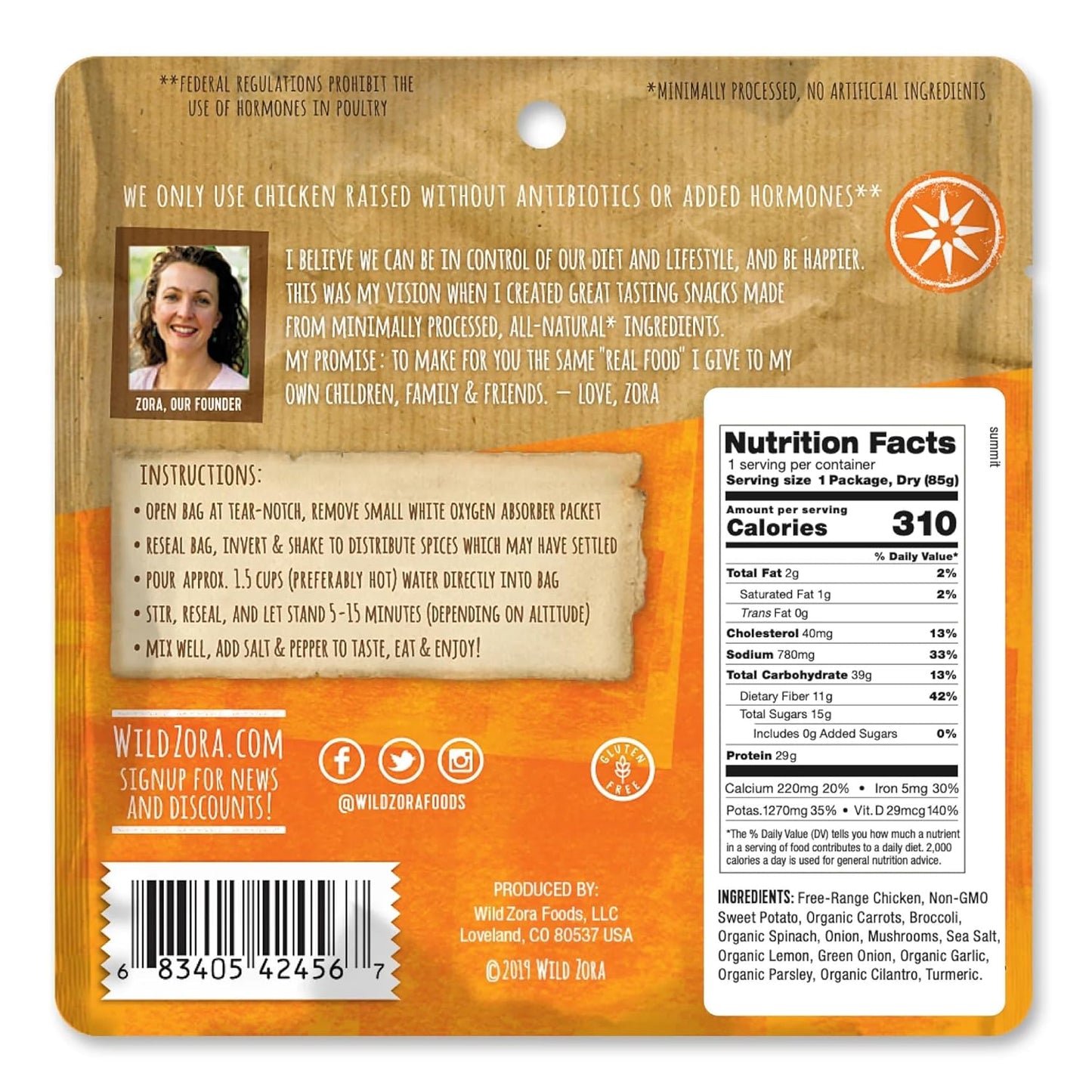 Wild Zora Paleo Freeze Dried Meals for Backpacking & Camping - Healthy Gluten Free & Grain Free Camping Meals/Backpacking Food + No Added Sugar - Great for Travel (AIP 4-pack)