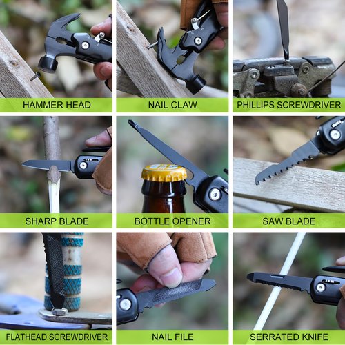Gifts for Men - Birthday Gifts for Man, Dad, Husband, Mens Gift Ideas - Stocking Stuffers for Men, Mens Stocking Stuffers - Christmas Fathers Day Groomsmen Gift - Multitool Hammer for Camping, Hiking