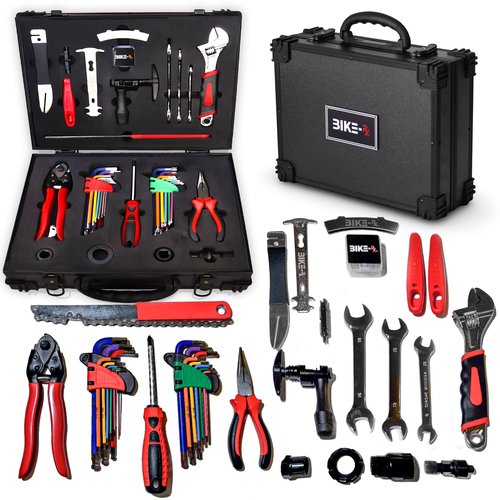 BIKE-RX Elite 37pc Bike Tool Kit – Bicycle Repair Set for Mountain, Road, BMX & Ebikes, w/Chain Breaker, Tire Repair, Maintenance Kit & Lock Case