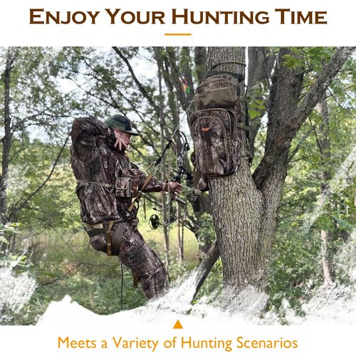 NEW VIEW Hunting Backpack with Multiple Carry Options, Features Adjustable Shoulder Strap & Spacious Bow Compartment, Lightweight Hunting Bag with Expandable Bow Holder